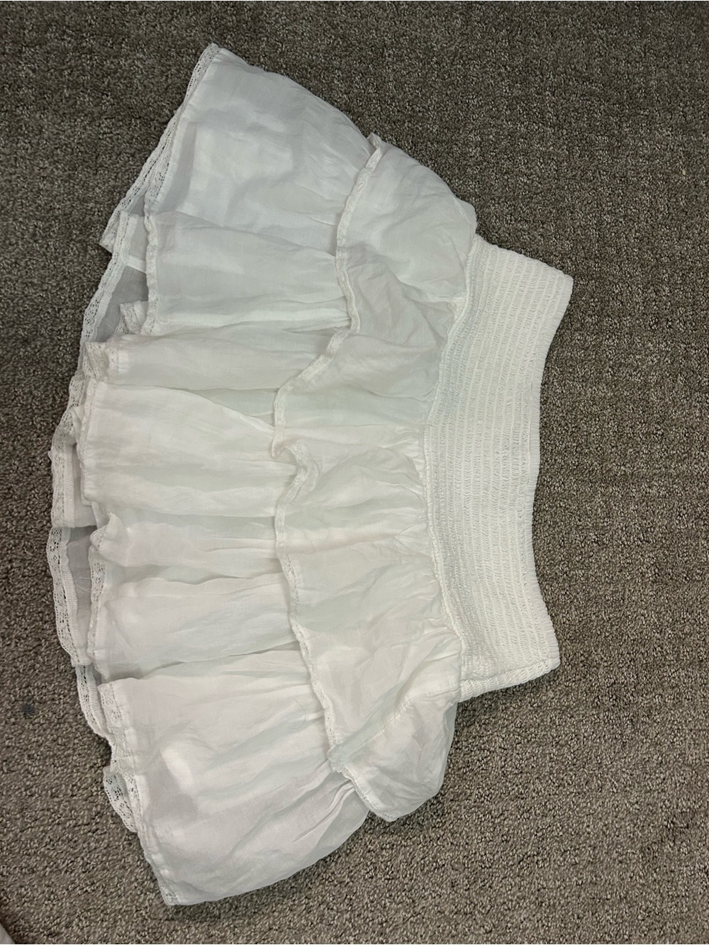 White Ruffled Tiered Mini Skirt